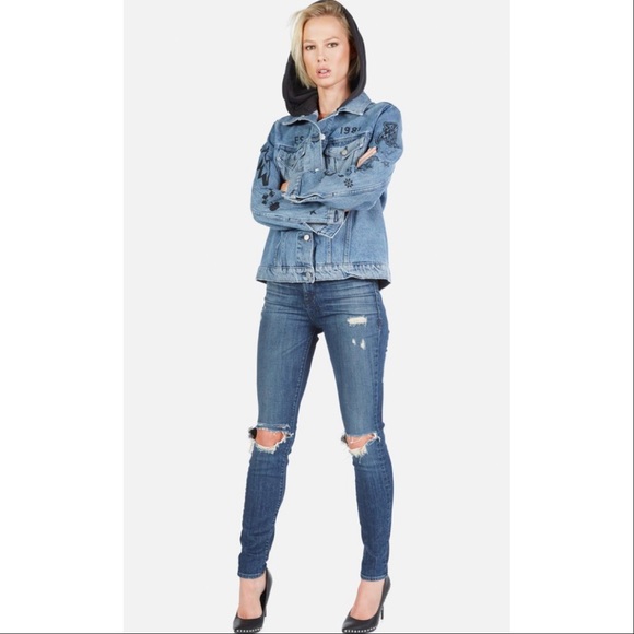 Lauren Moshi Stevie Varsity Panther Jean Jacket - Picture 4 of 16